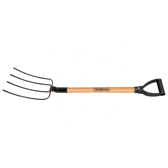 Tramontina Straight Welded Fork With 71CM Wood Handle, 77144444, 4 Teeth