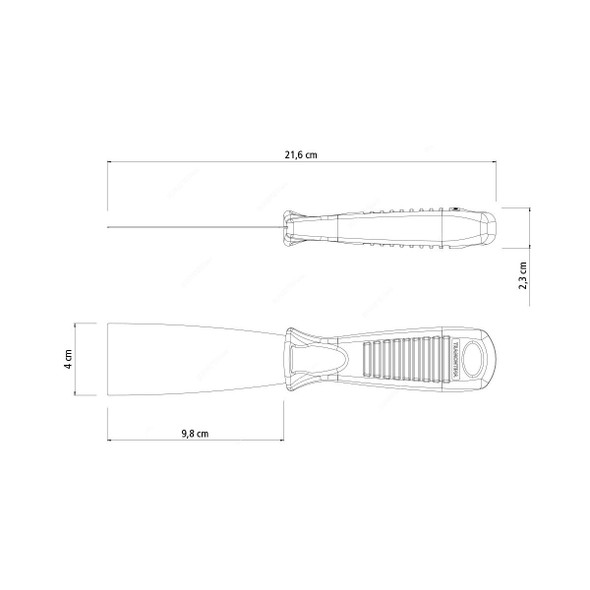 Tramontina Metallic Flexible Scraper With Plastic Handle, 77396045, 4CM Blade Size, Black