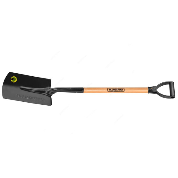 Tramontina Square Spade With 71CM Wood Handle, 77427404, Black