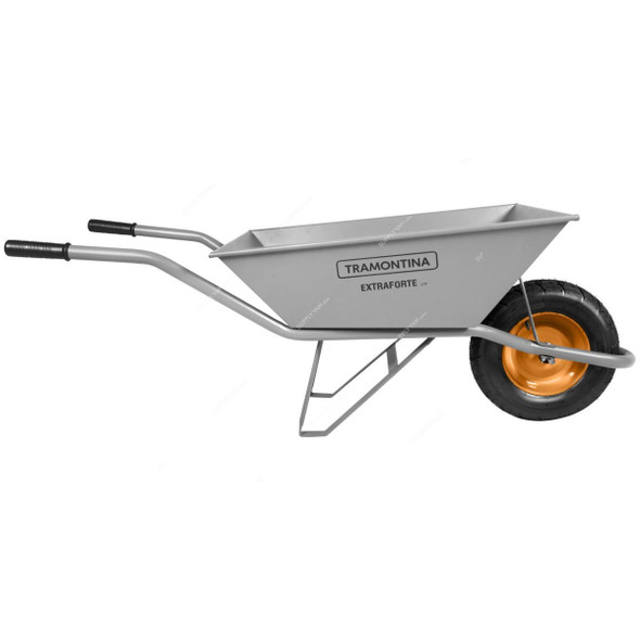 Tramontina Extraforte Wheelbarrow, 77714435, 65 Ltrs Capacity, 1 Wheel, Grey