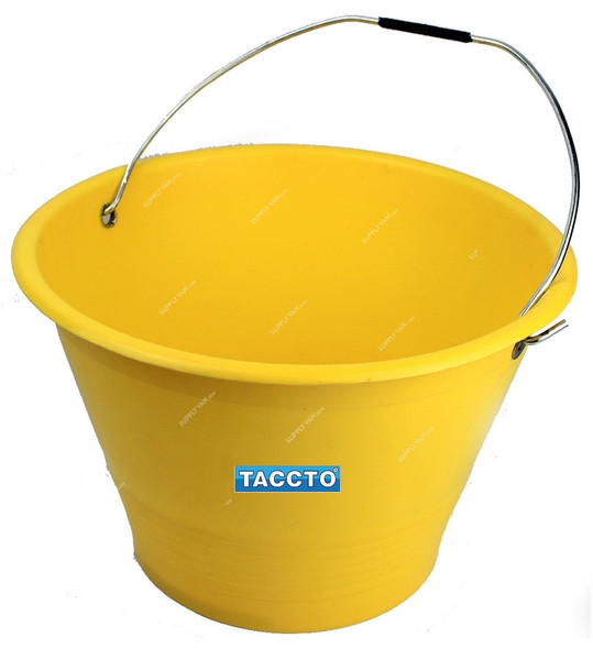 Taccto Heavy Duty Bucket, PVC, Yellow