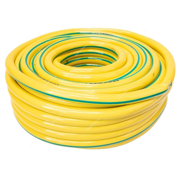 Taccto Garden Hose, Fiber, 3/4 Inch Inner Dia x 50 Mtrs Hose Length, Yellow