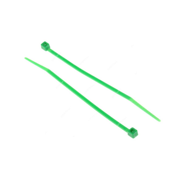 Speedwell Cable Tie, BNT2510, Nylon, 2.5MM Thk x 100MM Length, Green, 100 Pcs/Pack