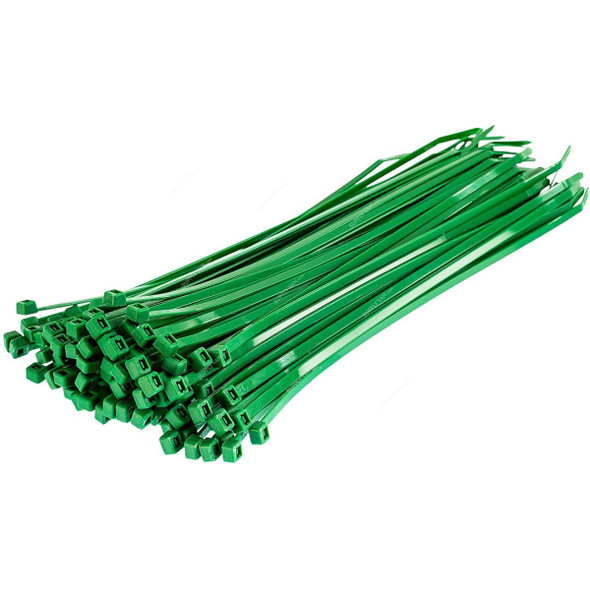 Speedwell Cable Tie, BNT2510, Nylon, 2.5MM Thk x 100MM Length, Green, 100 Pcs/Pack
