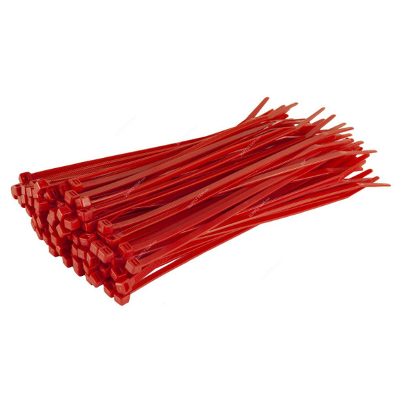 Speedwell Cable Tie, BNT2510, Nylon, 2.5MM Thk x 100MM Length, Red, 100 Pcs/Pack