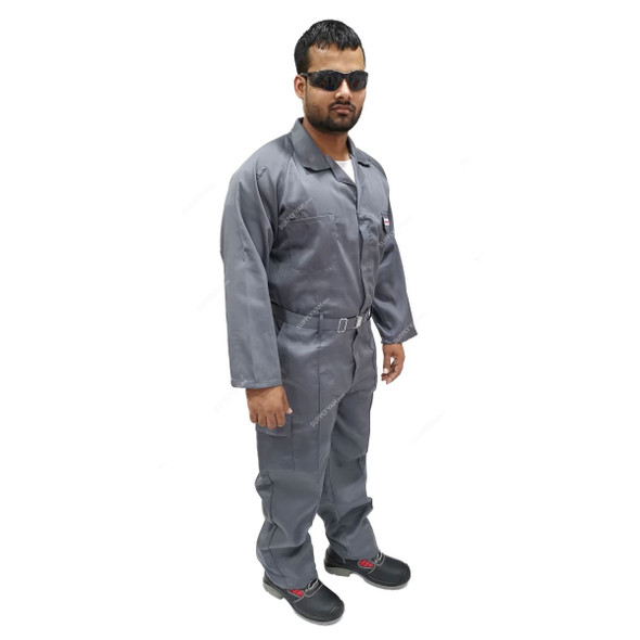 Taha Work Coverall, Twill Cotton, Size L, 185 GSM, Grey