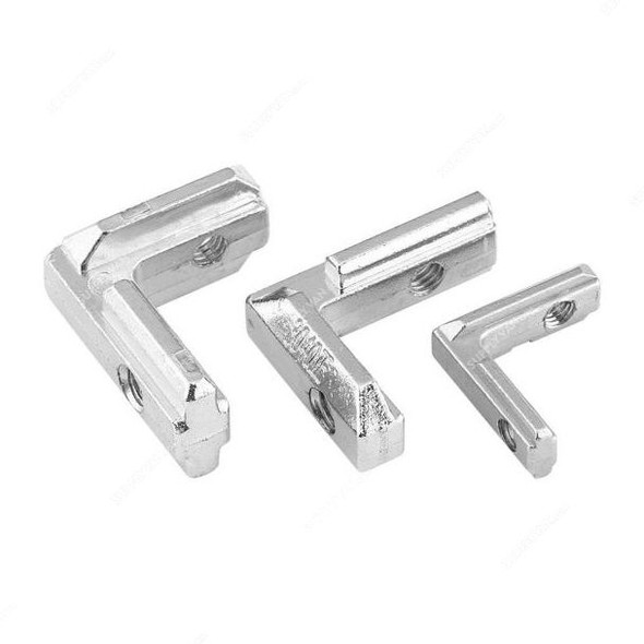 Extrusion T-Sliding L-Connector Nut, 3030 Series, Stainless Steel, M6 x 30MM, Silver, 10 Pcs/Pack