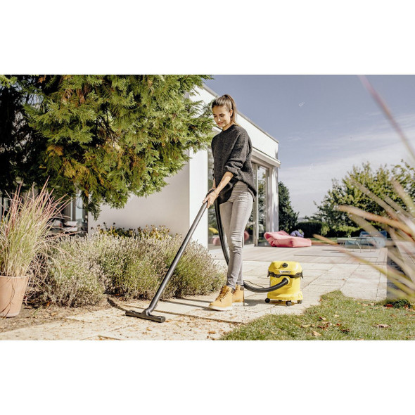 Karcher WD 2 Plus V-12/4/18/C Wet and Dry Vacuum Cleaner, 16280090, 1000W, 12 Ltrs Tank Capacity, Yellow