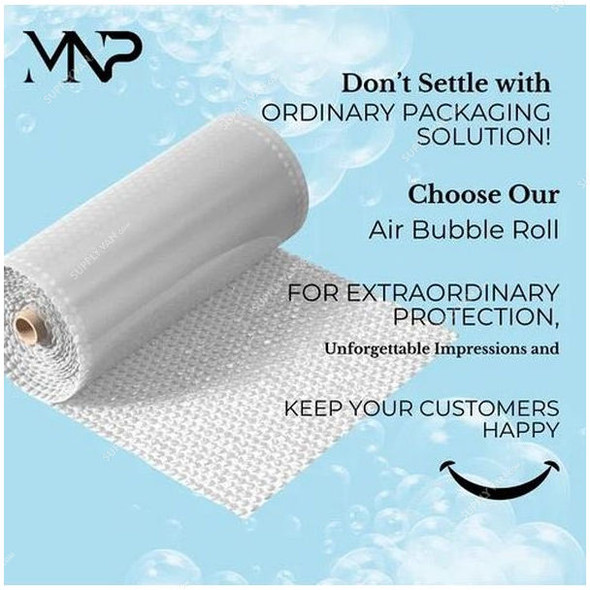 Air Bubble Wrap Roll, 1.5 Mtrs Width x 25 Mtrs Length, White