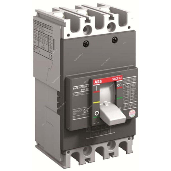 ABB Moulded Case Circuit Breaker, A1C-MCCB-25-3P-25kA, 3 Pole, 25kA, 25A