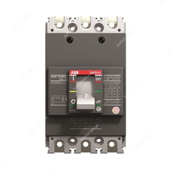 ABB Moulded Case Circuit Breaker, A1N-MCCB-50A-3P-36KA, 3 Pole, 36kA, 50A