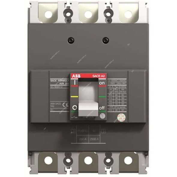 ABB Moulded Case Circuit Breaker, A2N-MCCB-125A-3P-36KA, 3 Pole, 36kA, 125A