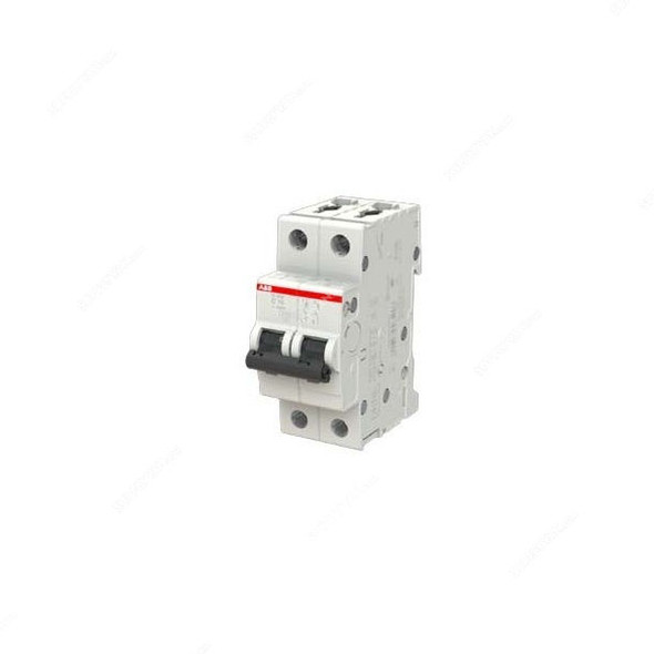 ABB Miniature Circuit Breaker, S202-C16, Curve Type C, 2 Pole, 6kA, 16A