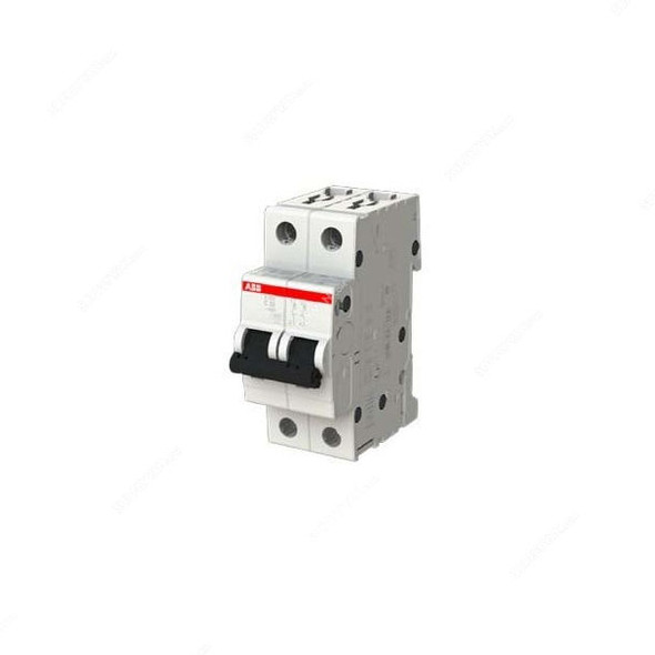 ABB Miniature Circuit Breaker, S202-C20, Curve Type C, 2 Pole, 6kA, 20A