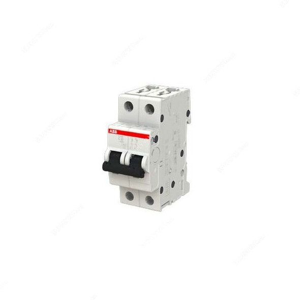 ABB Miniature Circuit Breaker, S202-C25, Curve Type C, 2 Pole, 6kA, 25A