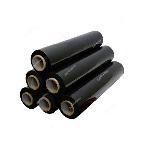 Stretch Film, 1.3 Kg, 300GM Core, Black, 6 Rolls/Pack