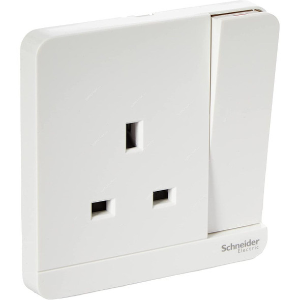 Schneider Electric Switched Socket, E8315-WE-G12, AvatarOn, 1 Gang, 13A, 250VAC, White