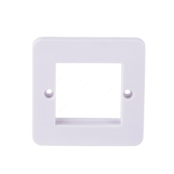 Schneider Electric Moulded Euro Front Plate, GGBL8060, Lisse, 1 Gang, 2 Module, White