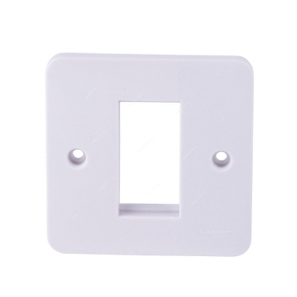 Schneider Electric Moulded Euro Front Plate, GGBL8050, Lisse, 1 Gang, 1 Module, White