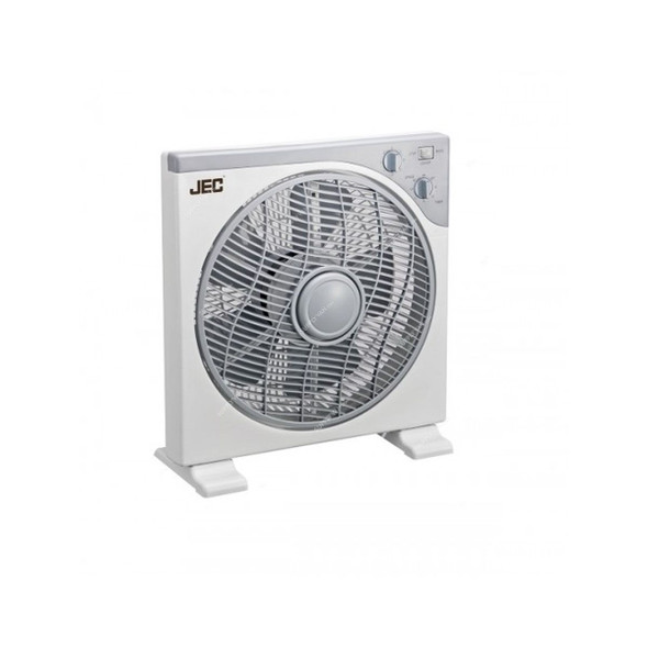 Jec Box Fan, FA-1616, 12 Inch Blade Dia, 45W, White