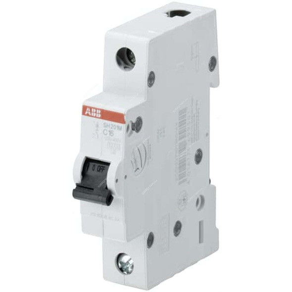 ABB Miniature Circuit Breaker, SH201M-C6, Curve Type C, 1 Pole, 10kA, 6A