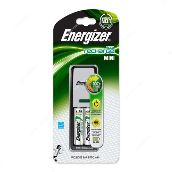 Energizer Rechargeable Battery Charger, CH2PC4, 2000mAh Battery Capacity, 3 Pcs/Set