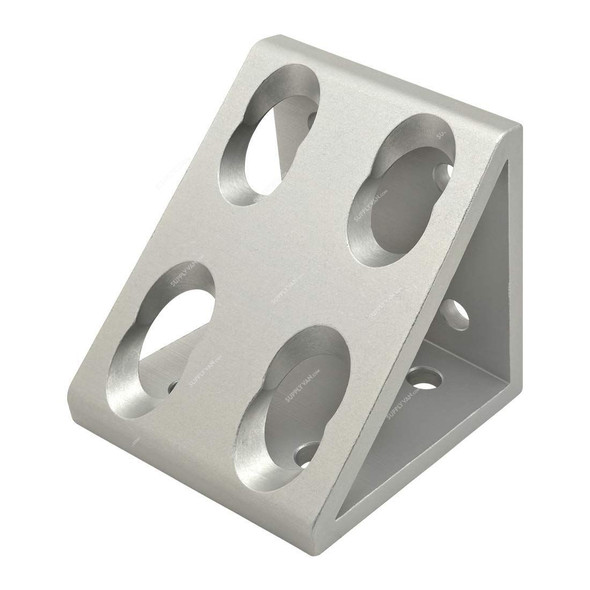 Extrusion Wide Gusseted Inside Corner Bracket, 100100-8 Hole, Aluminium, 80 x 96MM