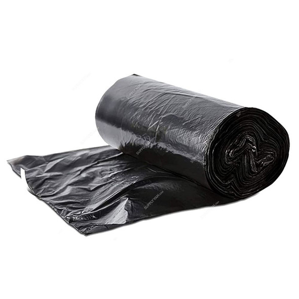 Hotpack Heavy Duty Garbage Bag Roll, HSMGBR80110, 55 Gallon, 80CM Width x 110CM Length, Black, 15 Bags/Roll