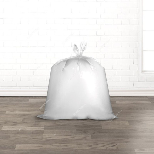 Hotpack Heavy Duty Dustbin Liner Roll, HSMDBBRW4555, 10 Gallon, 45CM Width x 55CM Length, White, 50 Bags/Roll