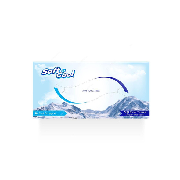 Soft n Cool Facial Tissue, SNCT150, 2 Ply, White, 750 Sheets/Pack