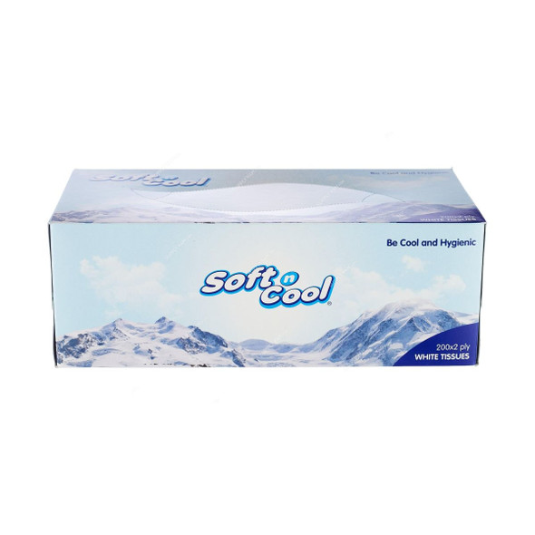 Soft n Cool Facial Tissue, SNCT200, 2 Ply, White, 1000 Sheets/Pack