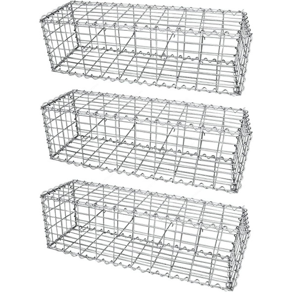 Admax Gabion Basket With Outdoor Spiral, ADG103030410, Galvanized Steel, 4MM Wire Dia, 30CM Width x 100CM Length