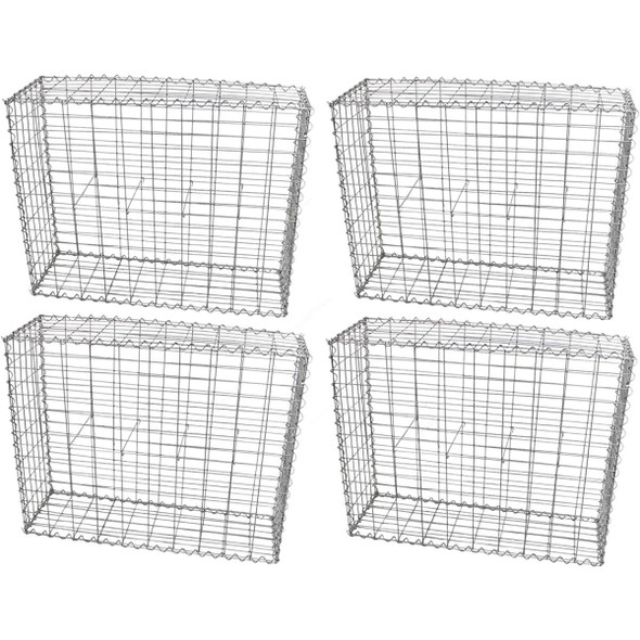 Admax Gabion Basket With Outdoor Spiral, ADG108030410, Galvanized Steel, 100CM Length x 80CM Height, 4MM Wire Dia