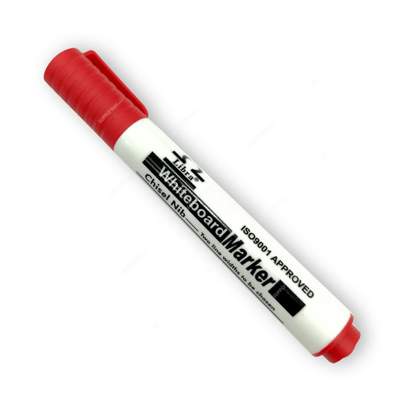 Libra Whiteboard Marker, Chisel Tip, Red