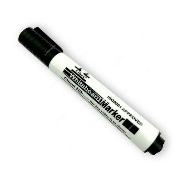 Libra Whiteboard Marker, Chisel Tip, Black