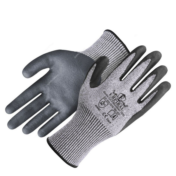 Empiral Cut-Resistant Gloves, Gorilla Cut 5 Microfoam, Microfoam, XL, Grey/Black