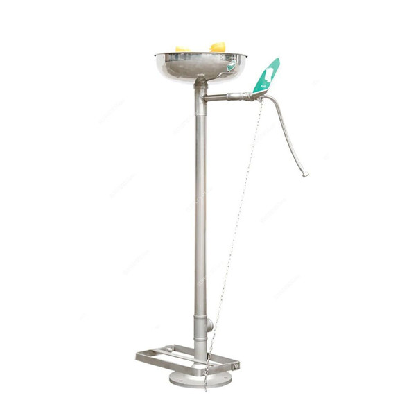 Matsuda Free-Standing Emergency Eye Wash Station, SS-E100, Stainless Steel, Silver