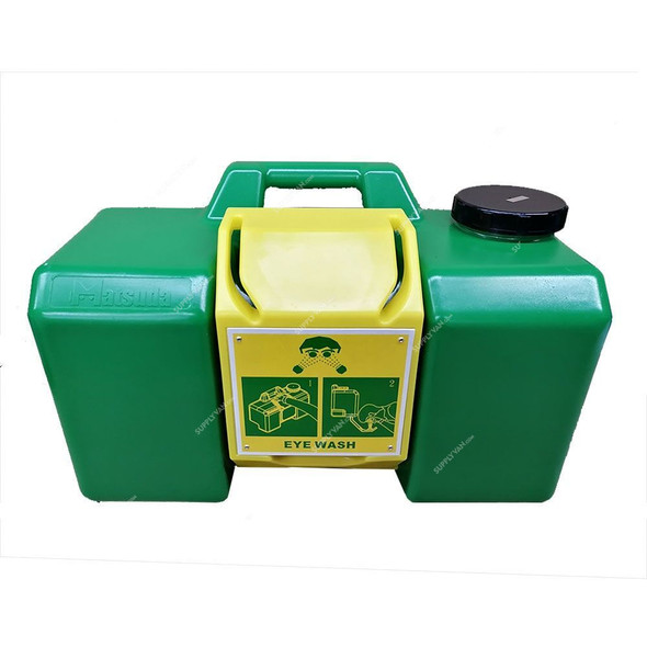 Matsuda Portable Eye Washer, P150, Polyethylene, 9 Gallon, Green/Yellow