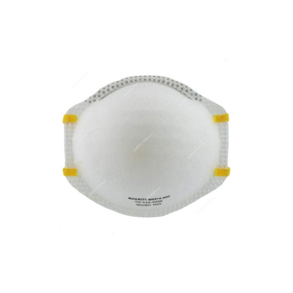 Makrite Disposable Cone Respiratory Mask, MK910-N95, Comfort Series, Polypropylene, S/M, White, 20 Pcs/Pack