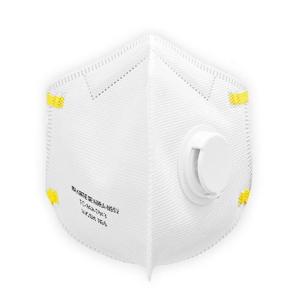 Makrite Disposable Particulate Respirator With Valve, Sekura-N95V, Comfort Series, Polypropylene, M/L, White, 15 Pcs/Pack