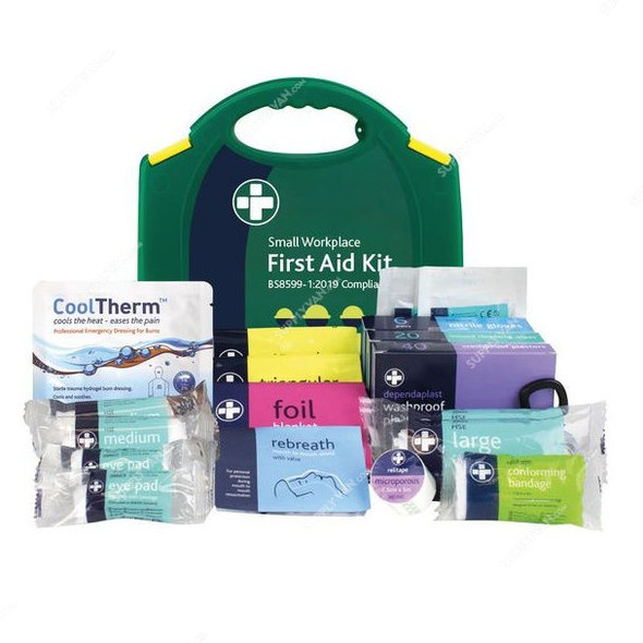 Reliance Medical Small Workplace First Aid Kit, FA-330, Green, 83 Pcs/Kit