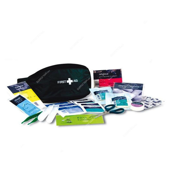 Reliance Medical First Aid Kit in Riga Bum Bag, FA-275, Black, 45 Pcs/Kit