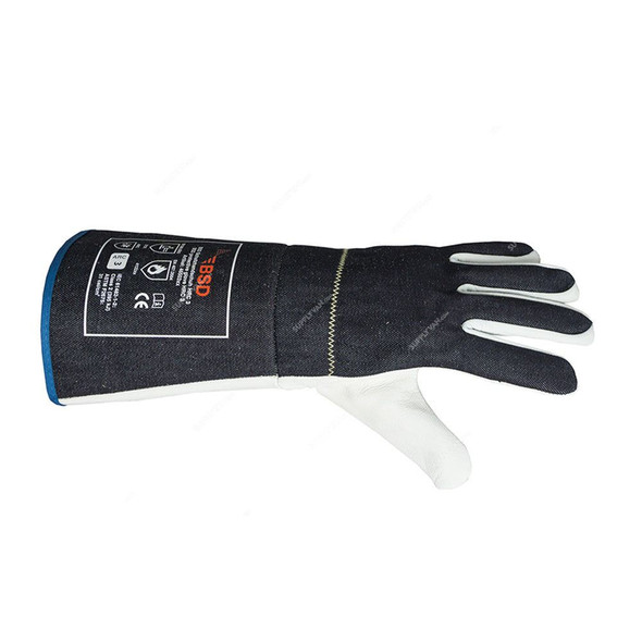 BSD HRC 3 Arc Protection Gloves, Textile/Leather, 31.0 Cal/SQ.CM, Size9, Navy/White
