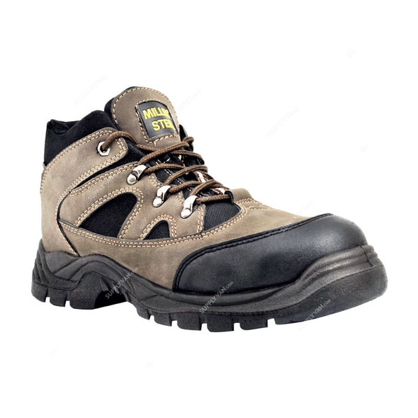 Vaultex High Ankle Steel Toe Safety Shoes, MSR, Leather, Size38, Brown/Black