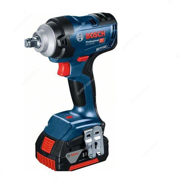 Bosch Professional Cordless Impact Wrench With 2x 4.0Ah Battery and Charger, GDS-250-Li, 18V, 0-2400 RPM, 5 Pcs/Set