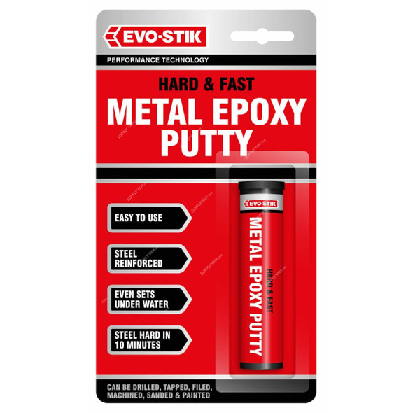 Evo-Stik Hard & Fast Metal Epoxy Putty, 30812349, 50GM