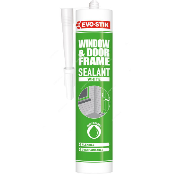 Evo-Stik Window and Door Frame Sealant, 30614368, 290ML, White