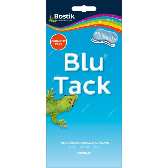 Bostik Blu Tack The Original Reusable Adhesive, 30590110, 90GM, Blue, 12 Pcs/Pack