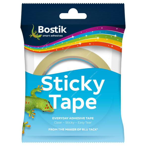 Bostik Sticky Adhesive Tape, 30614974, 24MM Width x 50 Mtrs Length, Transparent