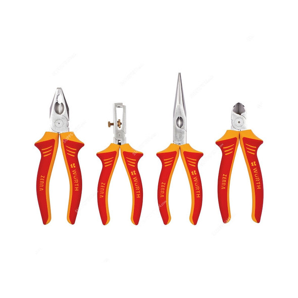 Wurth VDE Plier Set, 4 Pcs/Set